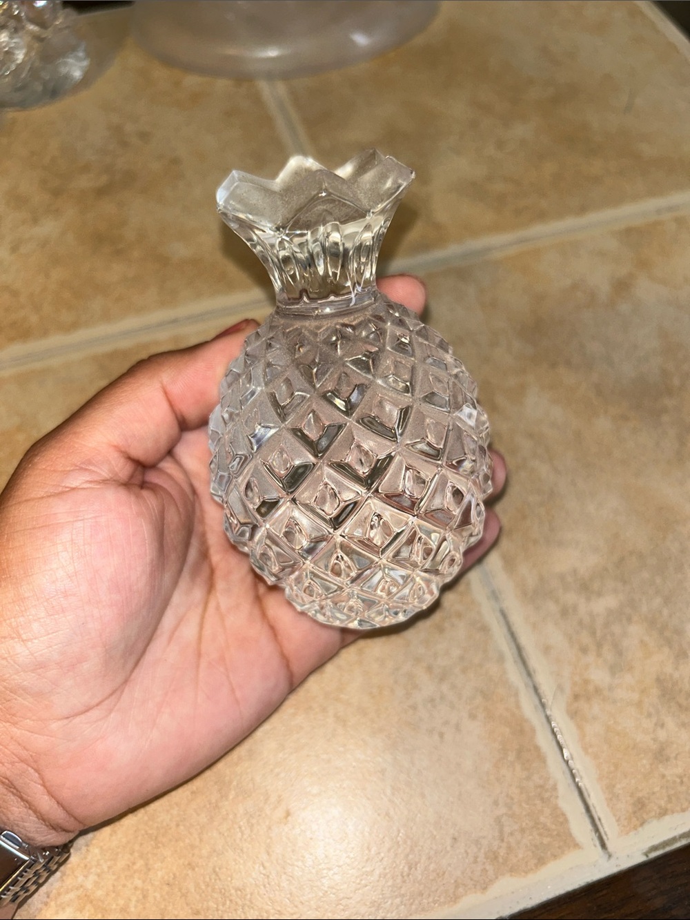 Clear Glass Pineapple Decorative Accent